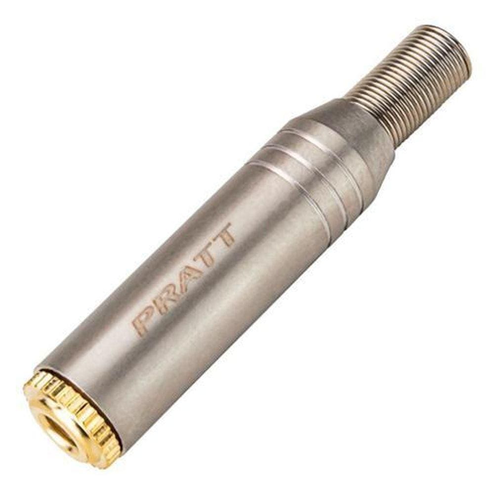 Plug Robusto P2 Fêmea Stereo Metálico Fone De Ouvido Pratt