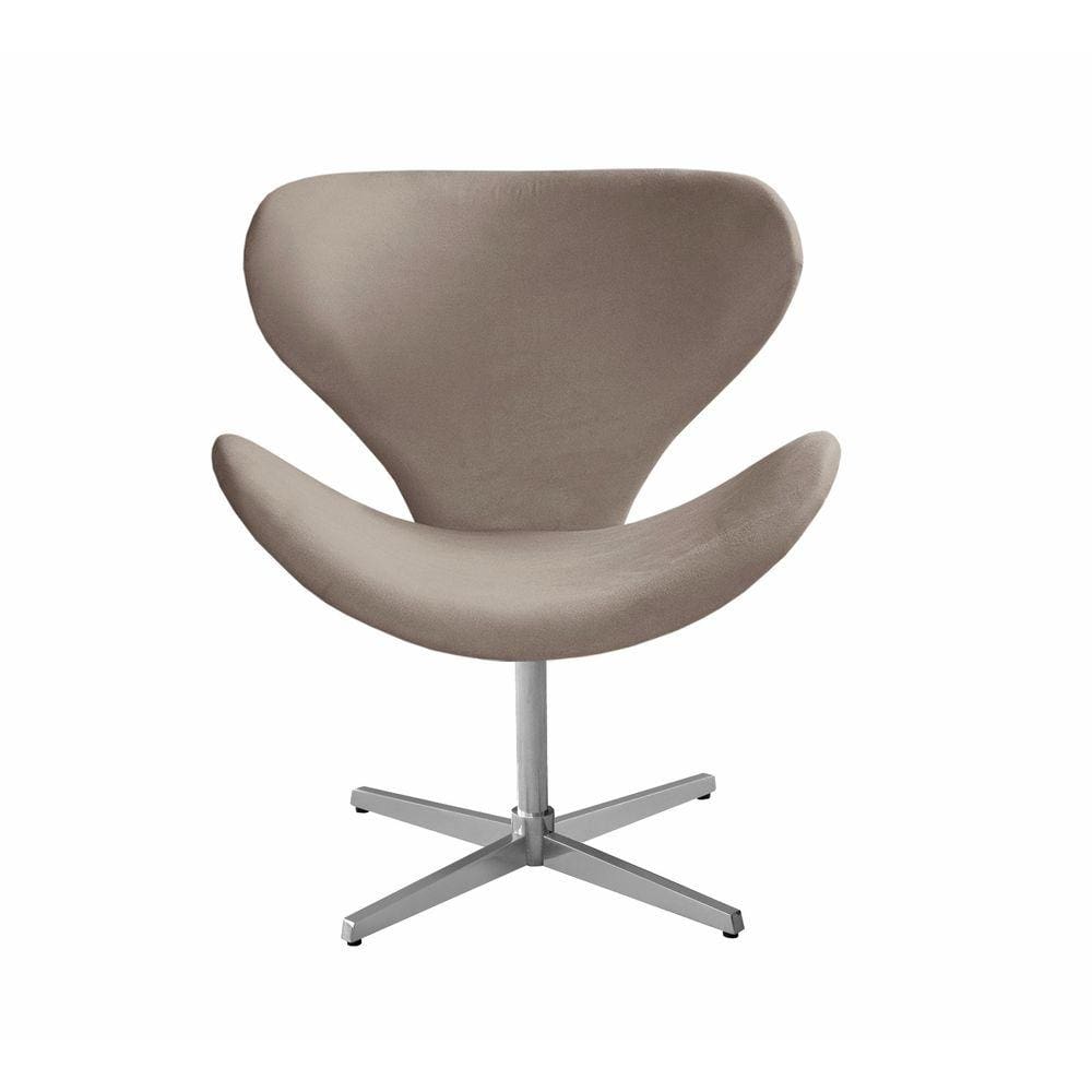 Poltrona Decorativa Isis Swan Cadeira Giratória Pé Metal Recepção Escritório