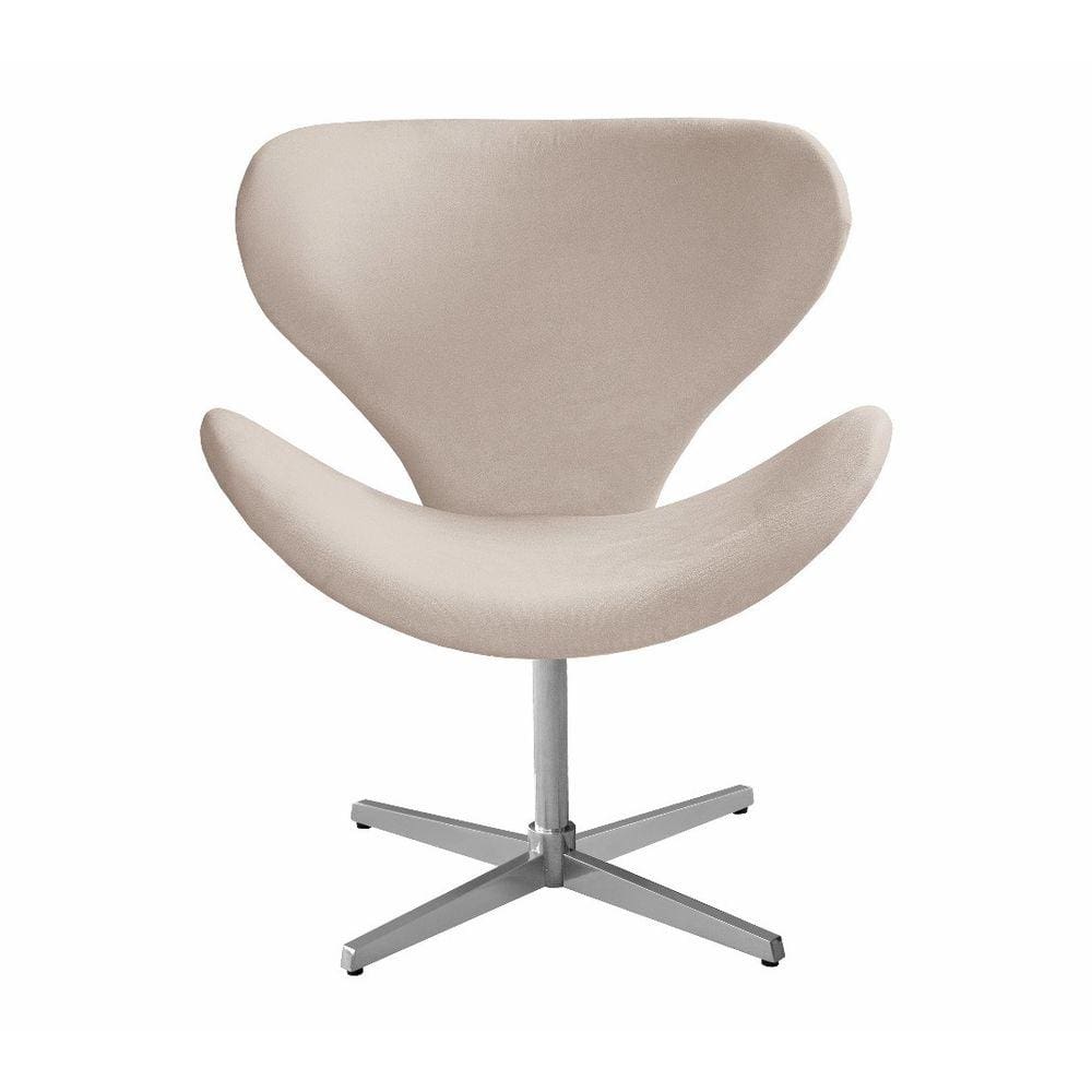 Poltrona Decorativa Isis Swan Cadeira Giratória Pé Metal Recepção Escritório