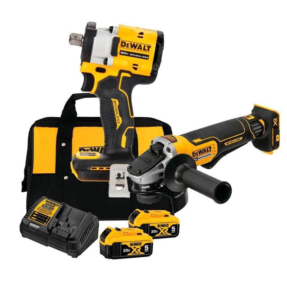 Kit Chave Impacto 1/2 Bateria 20V Dcf922B + Esmerilhadeira