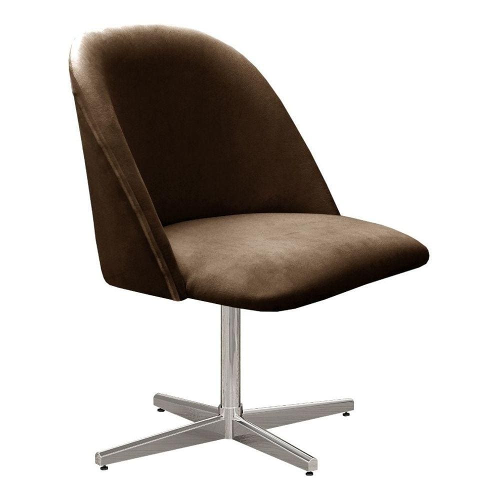 Poltrona Gaia Cadeira Decorativa Giratória Pé Metal