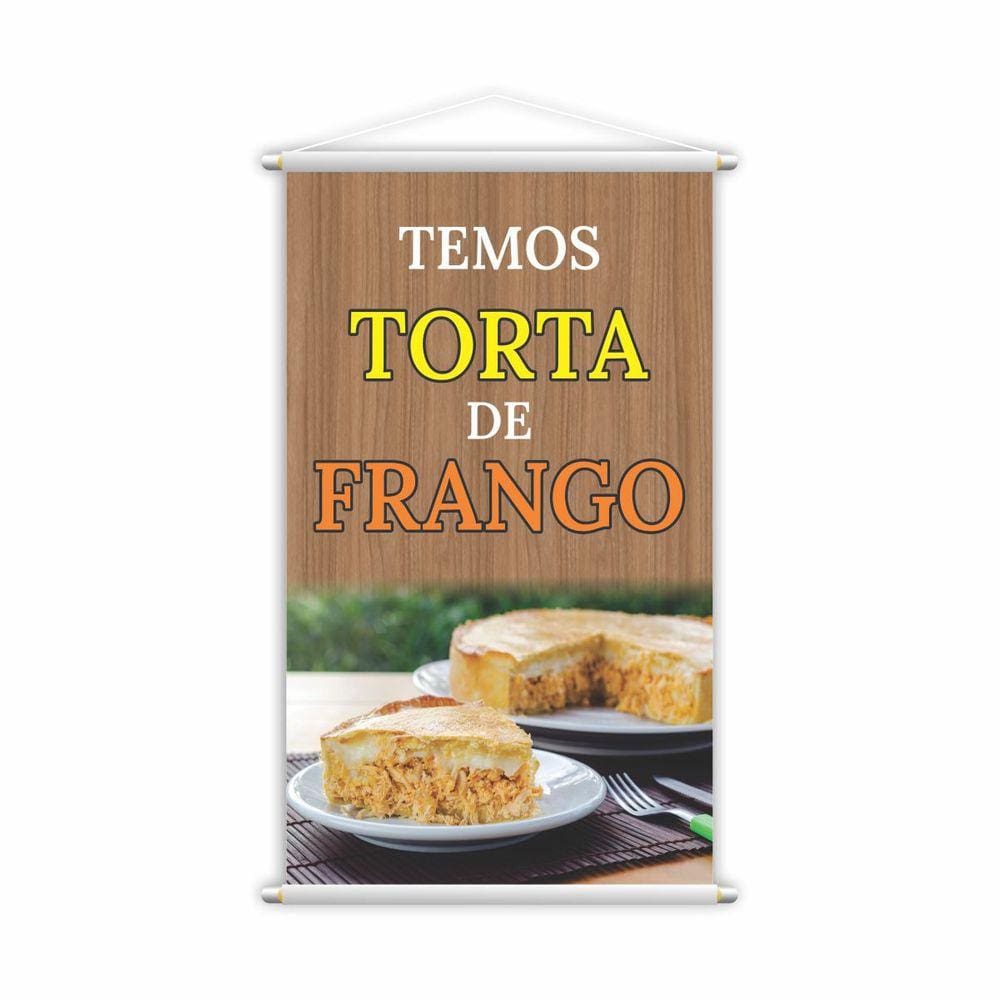 Banner Torta de Frango Comida Lanche Restaurante 60x40cm