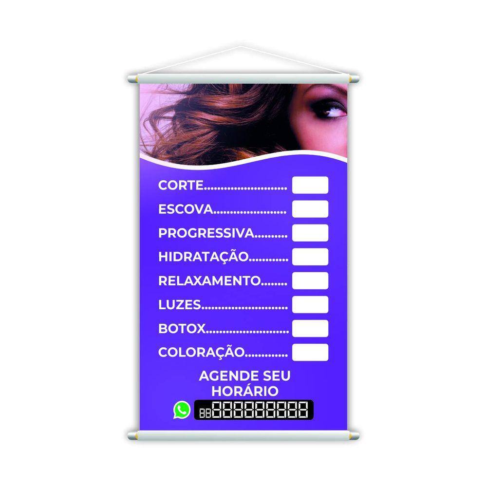 Banner Cabeleireiro Salão de Beleza Tratamentos 60x40cm