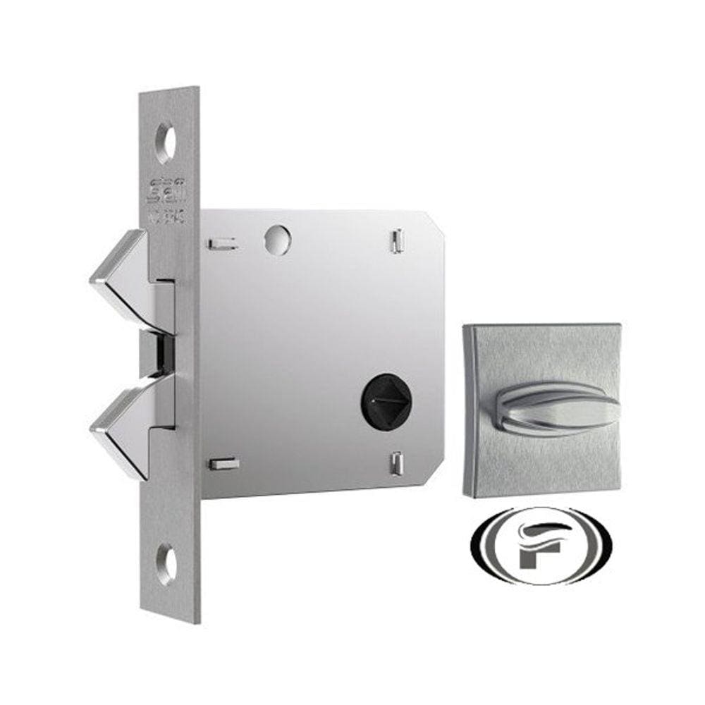 Fechadura 1006 Bater Correr Banheiro Cromo Escovada Stam