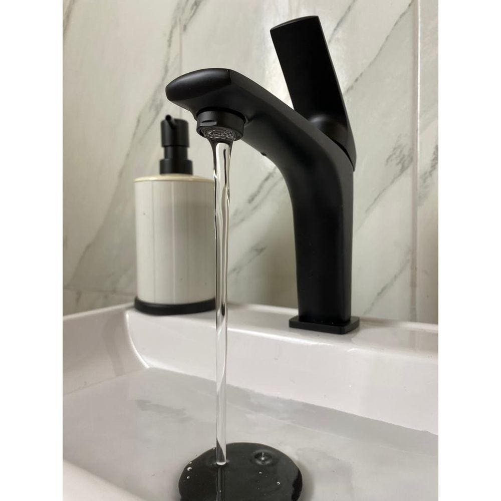 Torneira Bica Baixa Para Banheiro Pia Misturador Monocomando Lavatorio Preto Hd308h Luuk Young
