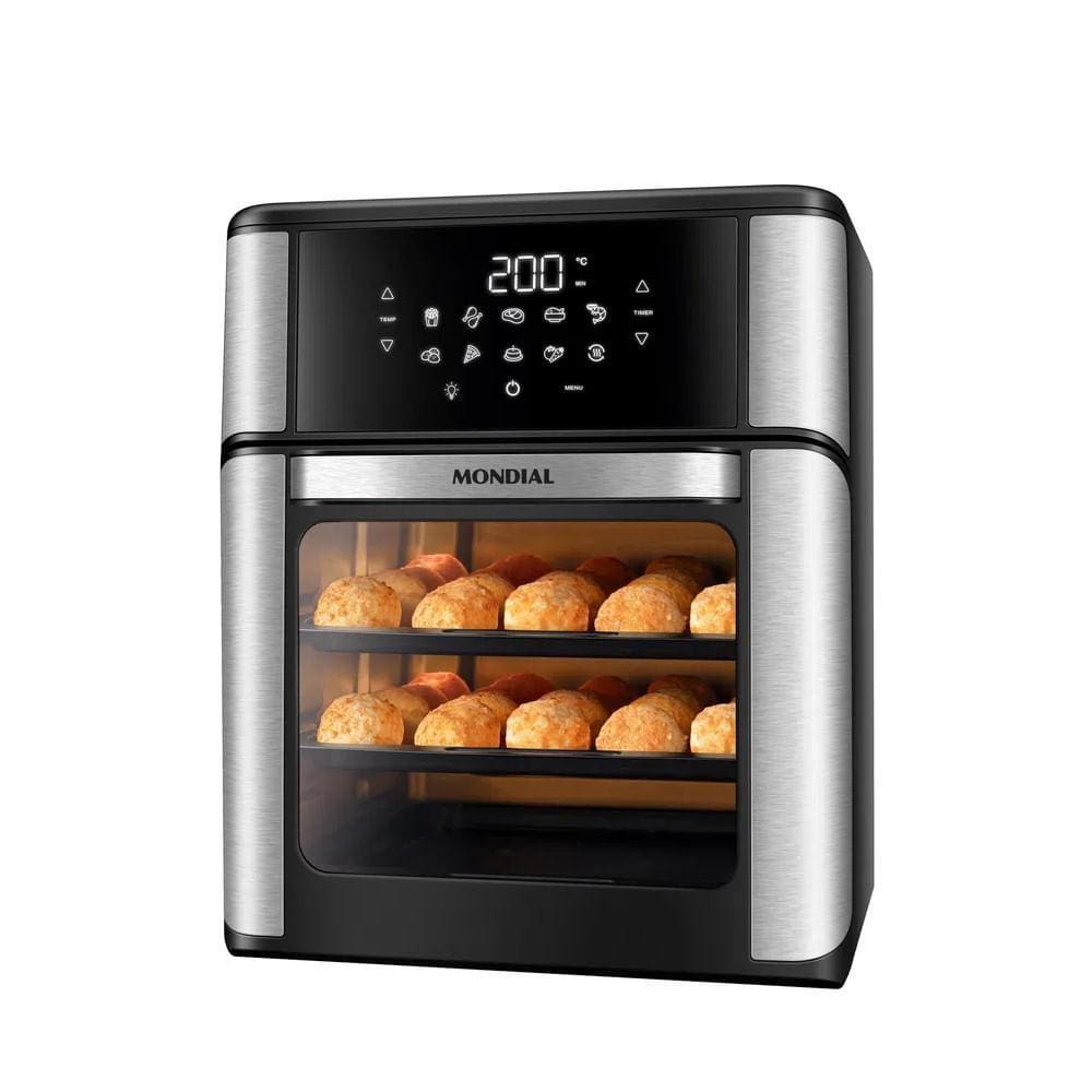 Fritadeira Air Fryer Mondial Oven 12L Preto e Inox AFO12