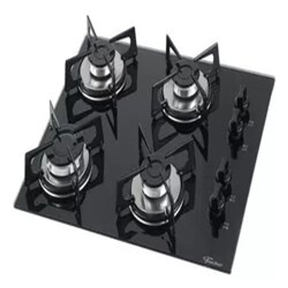 Cooktop À Gás Fischer 4 Bocas Com Queimadores Em Alumínio