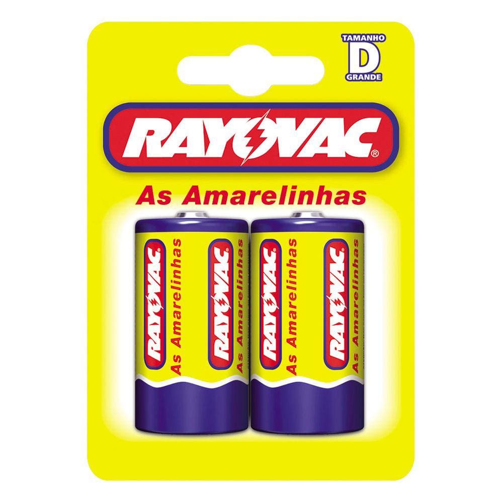 Pilha Rayovac as Amarelinhas 10298 D Grande Blister com 2 1,5V