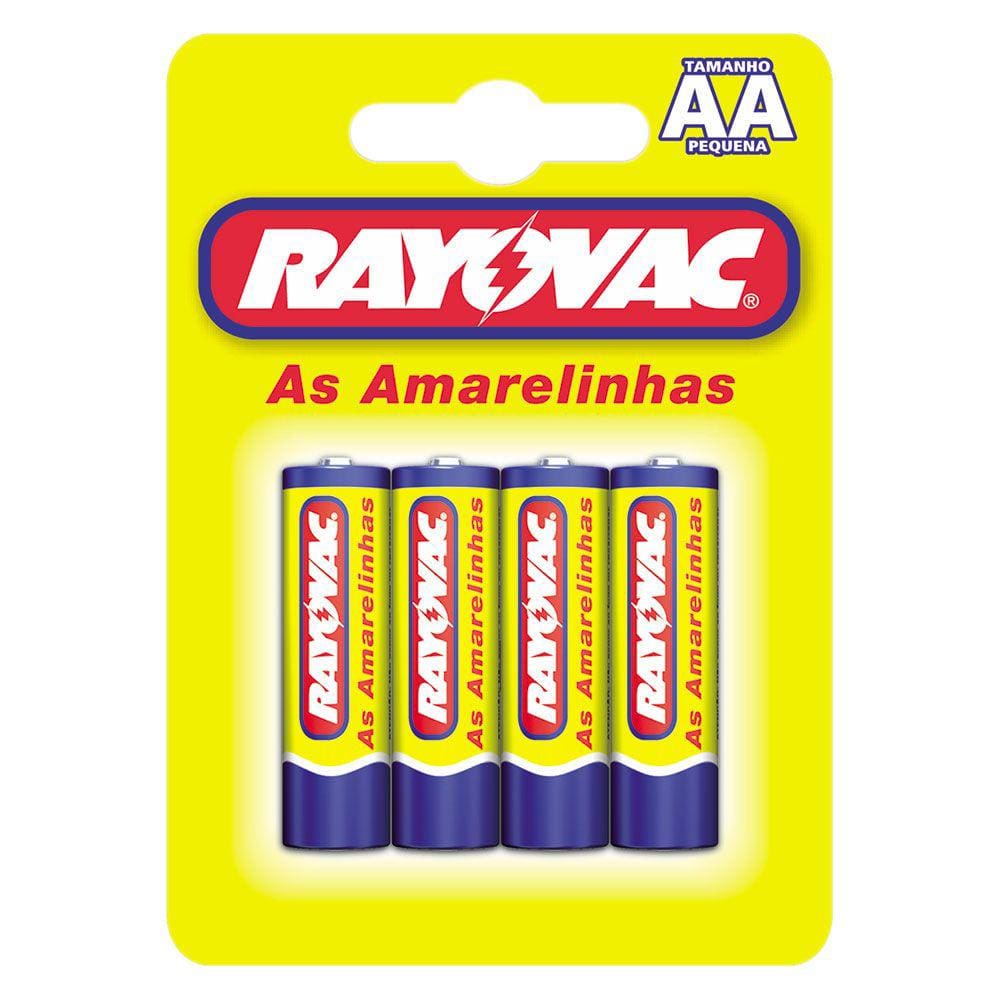 Pilha Rayovac as Amarelinhas L6 AA Pequena com 4 1,5V