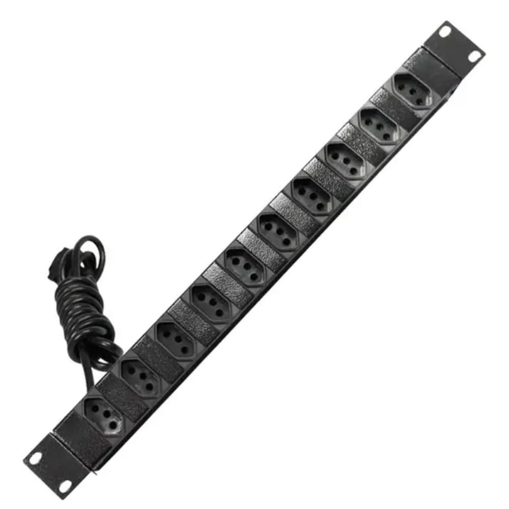 Régua Elétrica MAX Eletron 19" 8 Tomadas 10 Amperes