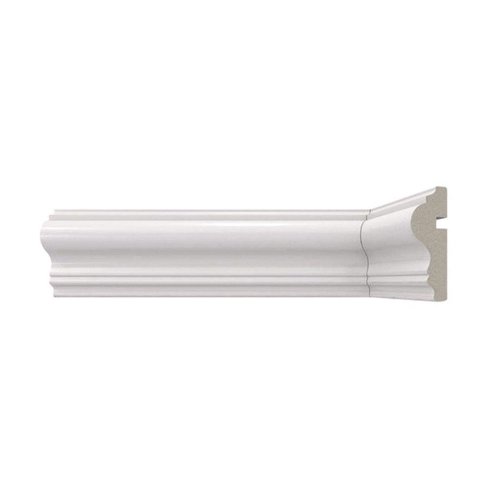 Rodameio de Poliestireno Scandian 27mmx7,5cmx2,40m Metro Linear - caixa com 2,4 m - Branco