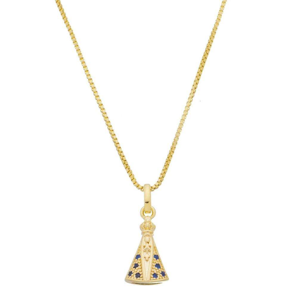 Colar Corrente Nossa Senhora de Aparecida Banhado à Ouro 18k