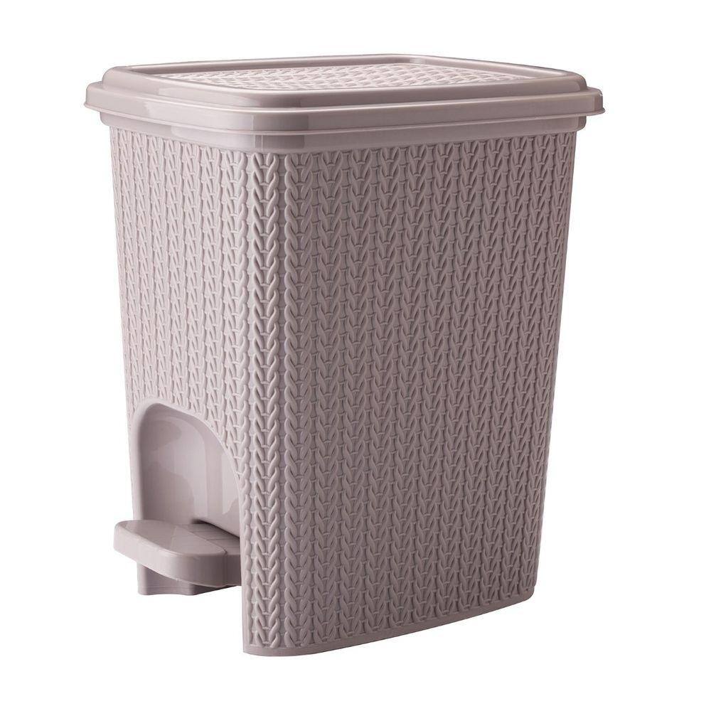 Lixera com Pedal Trama 7 Litros Cinza Plasutil