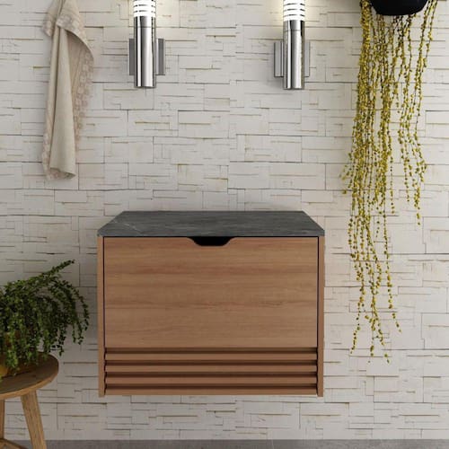 imagem-Gabinete para Banheiro Suspenso 1 Porta 1 Gaveta BN3613 Tecnomobili - Marrom Chocolate