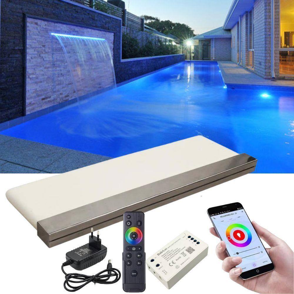 Cascata 2 Metros Para Piscinas Com Iluminação Led Rgb | Extra
