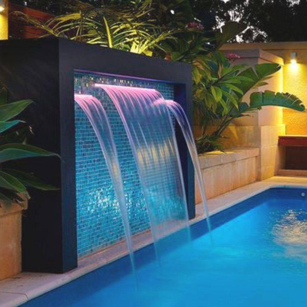 Cascata 2 Metros Para Piscinas Com Iluminação Led Rgb | Extra