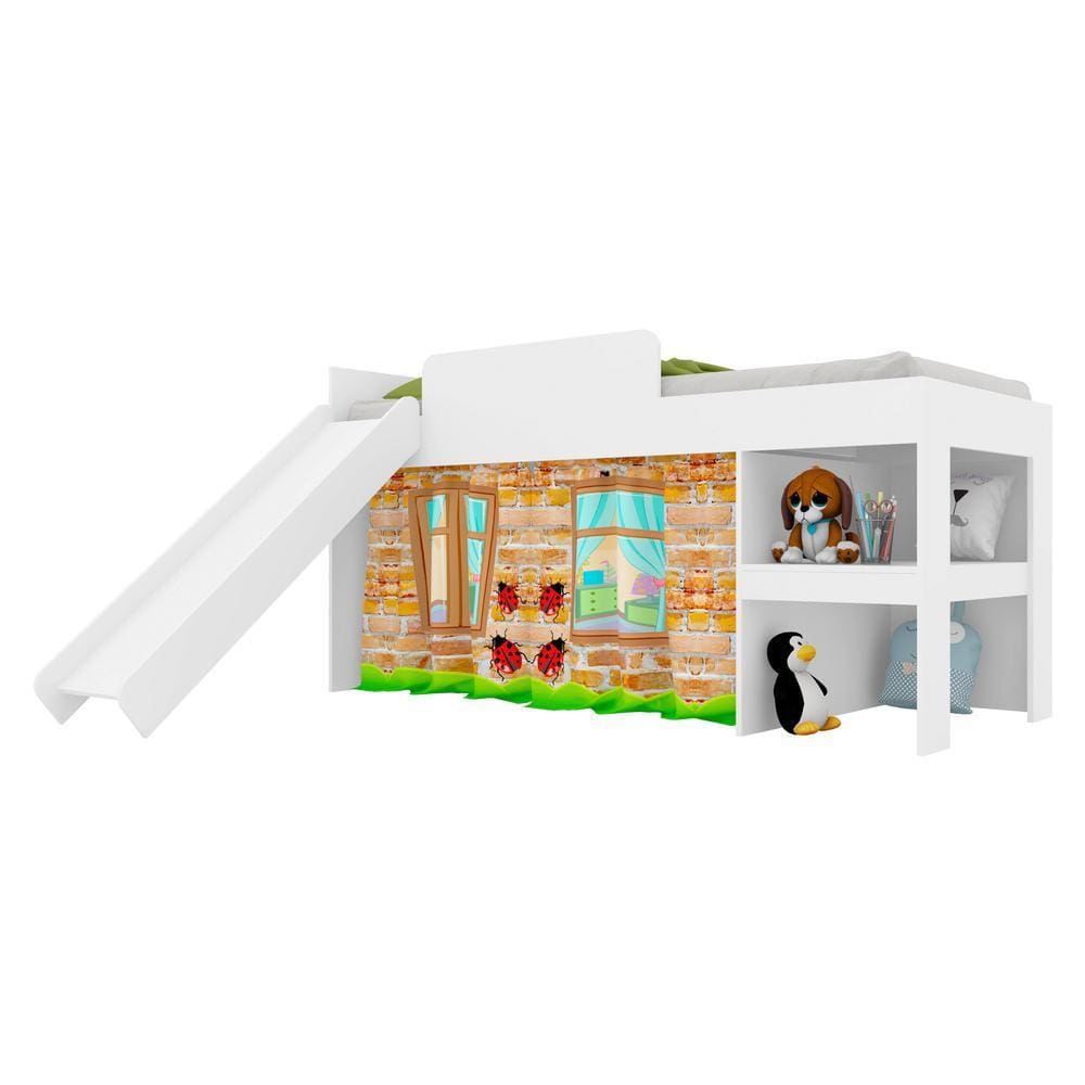 Cama Infantil com Escorregador para Colchão 188x88cm Multimóveis CR40071