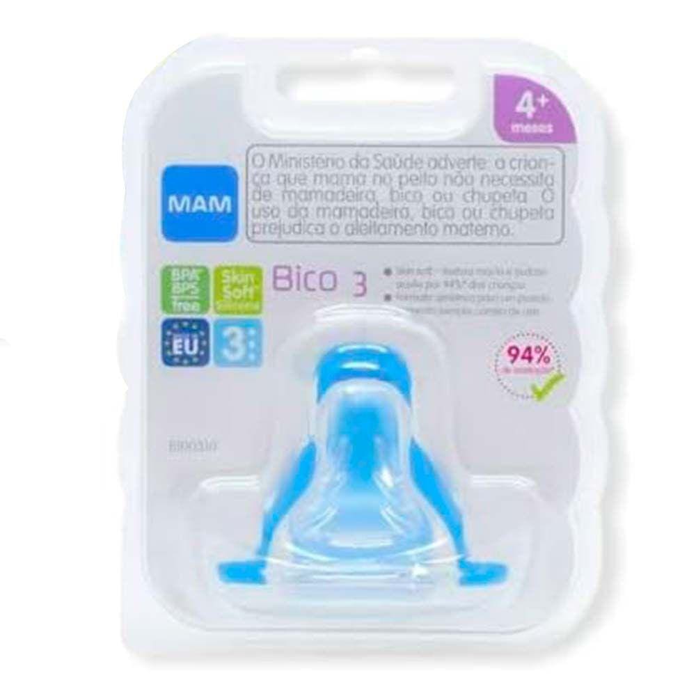 Bico de Mamadeira - SkinSoft - Bico 3 - Fluxo Rápido - 4m - MAM