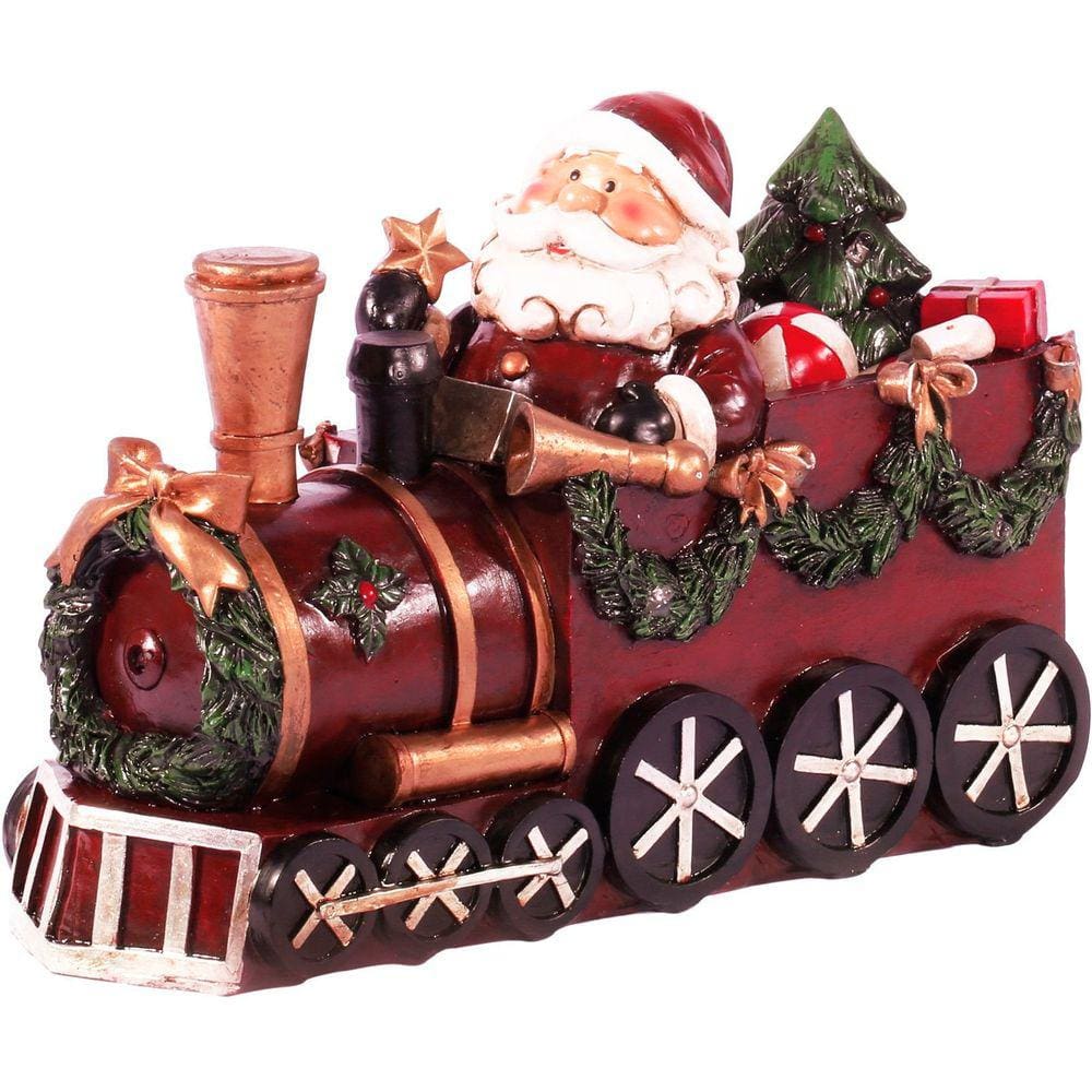 Trenzinho Natalino Decorativo Iluminado Resina 22cm