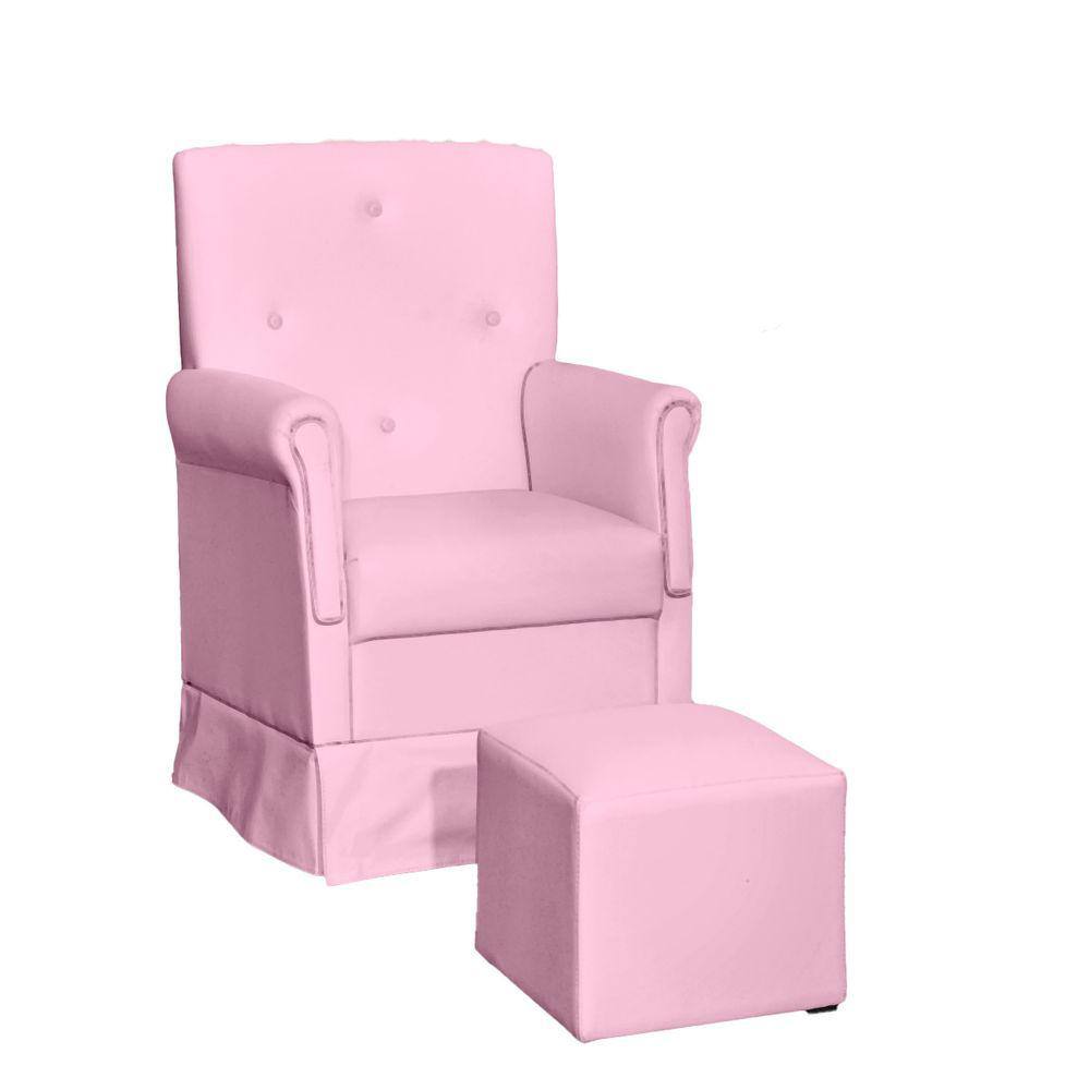 Poltrona De Amamentação Com Balanço e Puff Suzi Cor Rosa Phoenix Baby