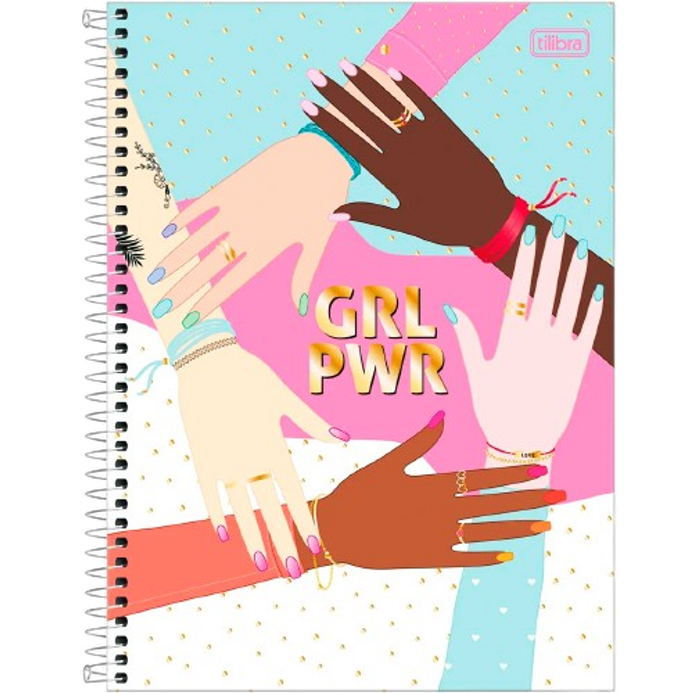 Caderno Universitário 10 matérias Tilibra OH MY GOD! Grl Pwr