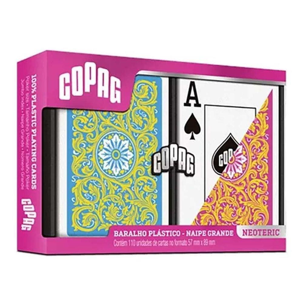 Baralho 1546 Neoteric Rosa Estojo Duplo 100% Plástico - Naipe Grande Copag