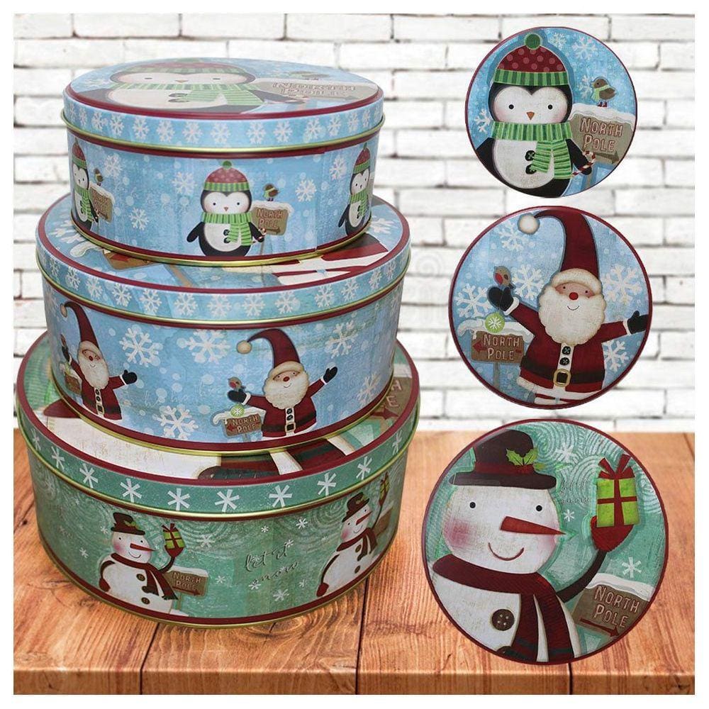 Conjunto De Latas Natalinas Turma Do Polo Norte Para Doces Chocolates