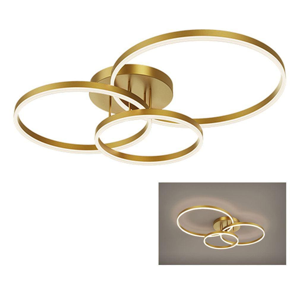 Lustre Aneis Infinito 3 em 1 Perfil Luminaria Orbital Arco Luxo Moderno Decorativo Sala Quarto Comercial Residencial Ambiente Iluminaçao