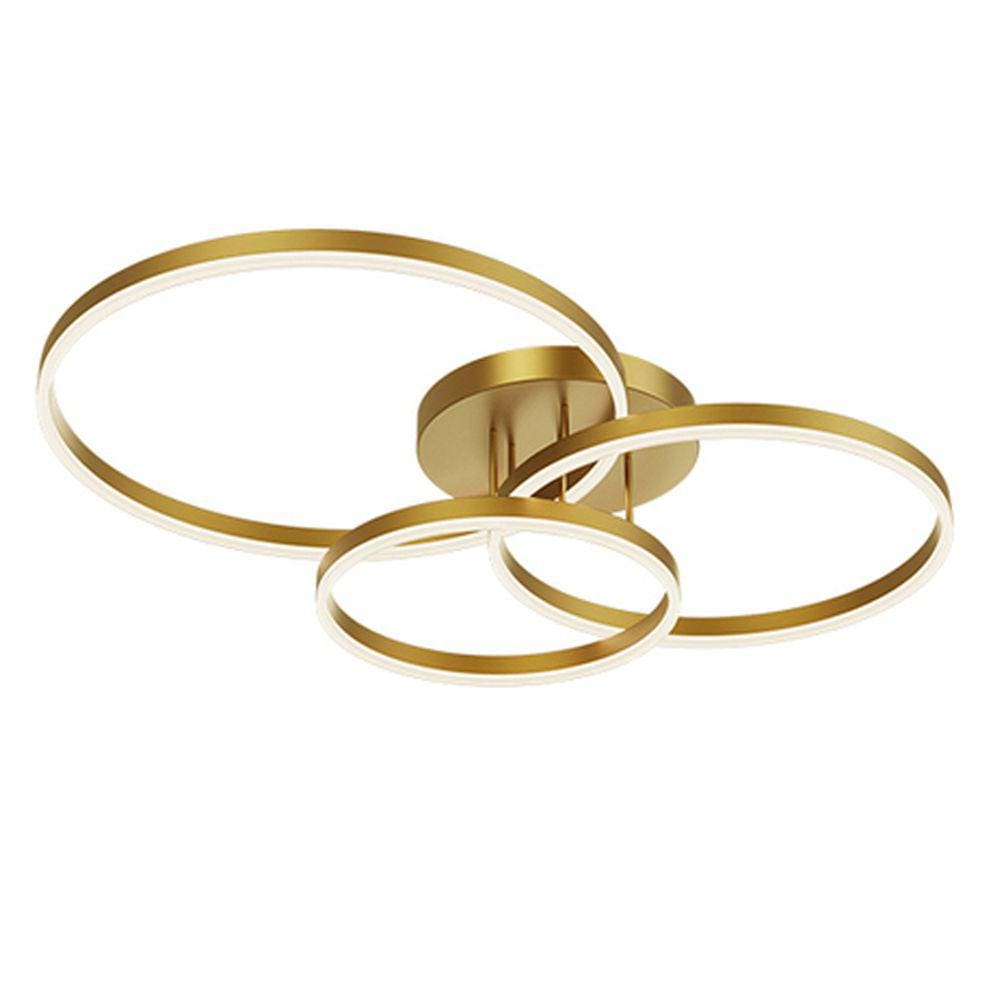 Lustre Luminaria Aneis Infinito 3 em 1 Perfil Led Arco Orbital Decorativo Moderno Luxo Iluminaçao Residencial Comercial