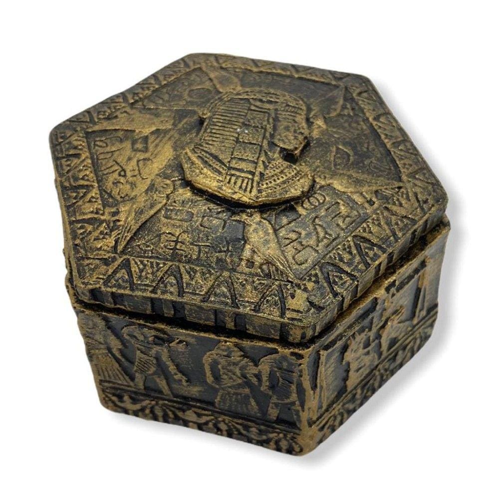 Imagem Porta Jóias Sextavado Escultura Resina 9x4 cm