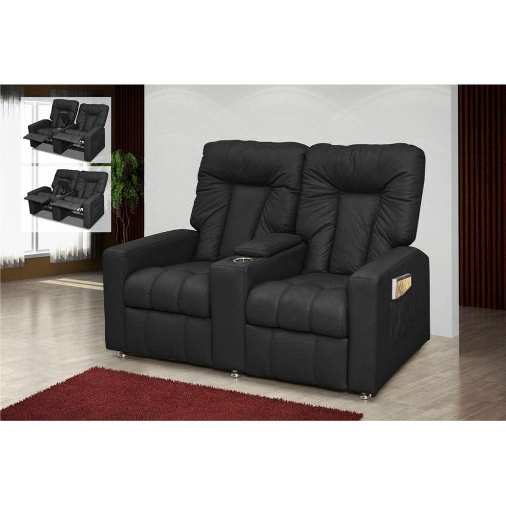 Poltrona do papai Reclinável Dupla Jetta - Preto Corino