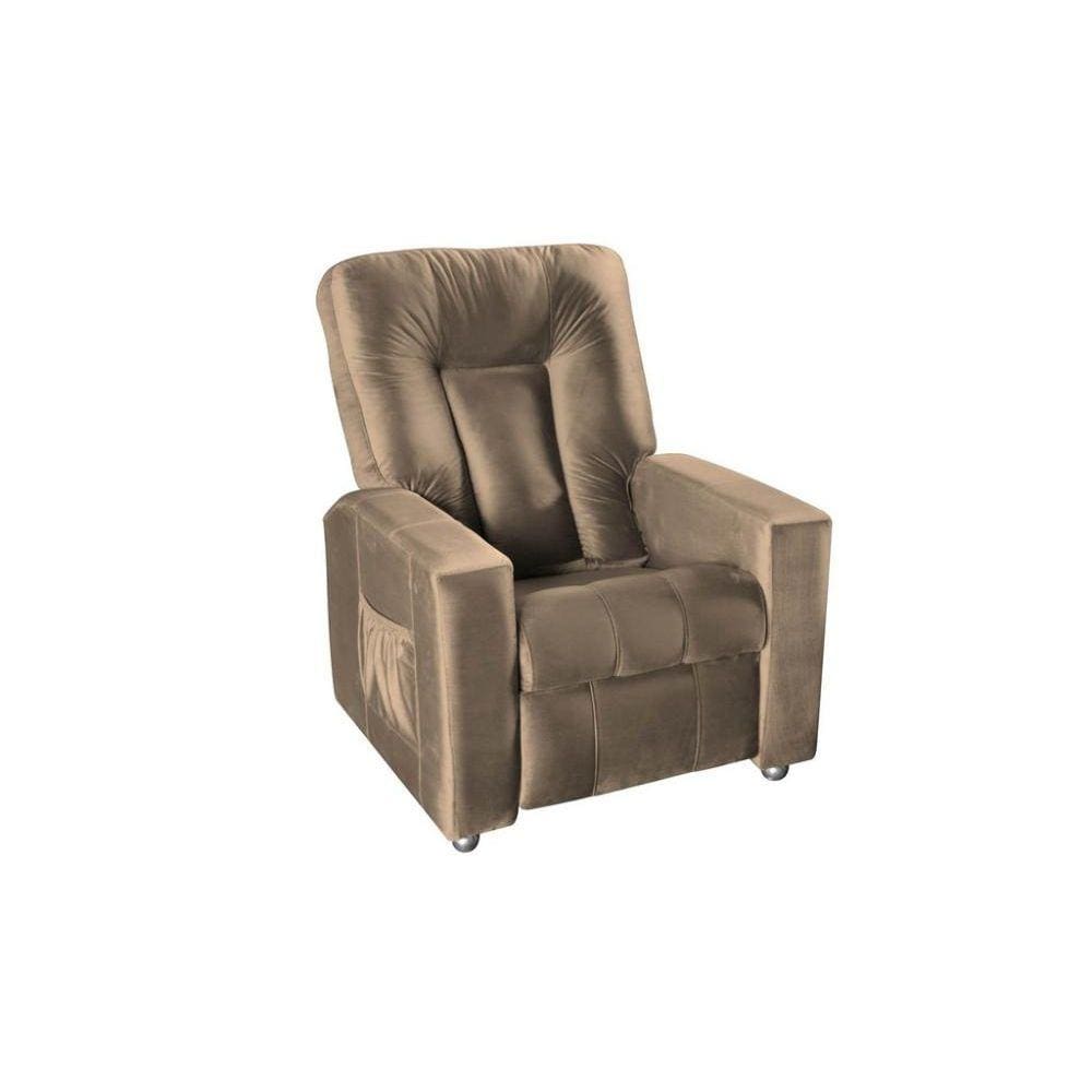 Poltrona do Papai Reclinável Pallas MX5 - Veludo Marrom claro
