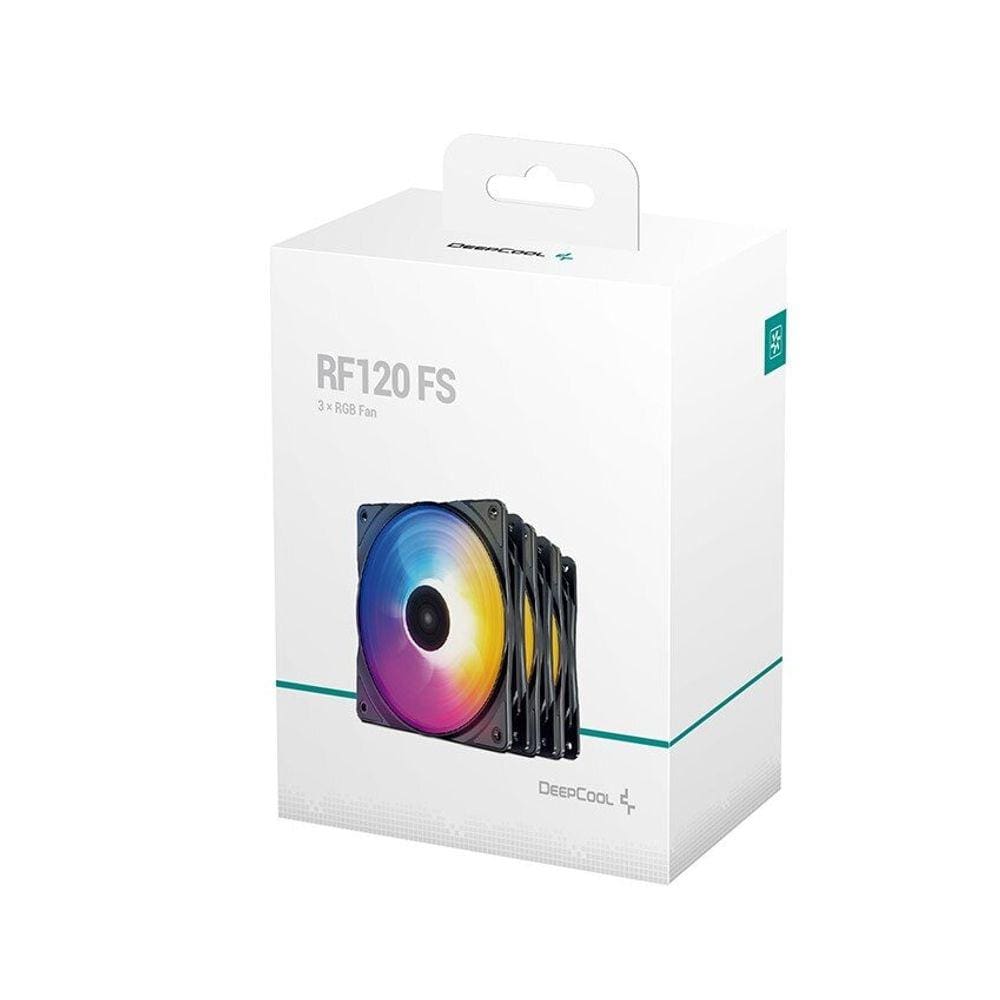Kit Fan Com 3 Unidades + Hub Deepcool RF120 120mm - PD-FLED3-RF120FS-3P