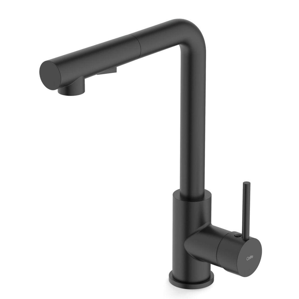 Monocomando de Mesa para Cozinha com Bica Extraível ”L” Gourmet Celite Preto Matte