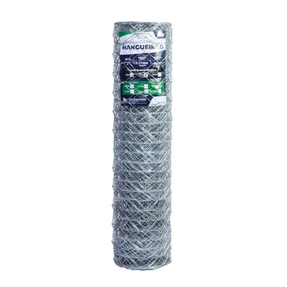 TELA CERCA MANGUEIRÃO MALHA 3\" FIO BWG 18(1,24mm) RL 25X0,8m