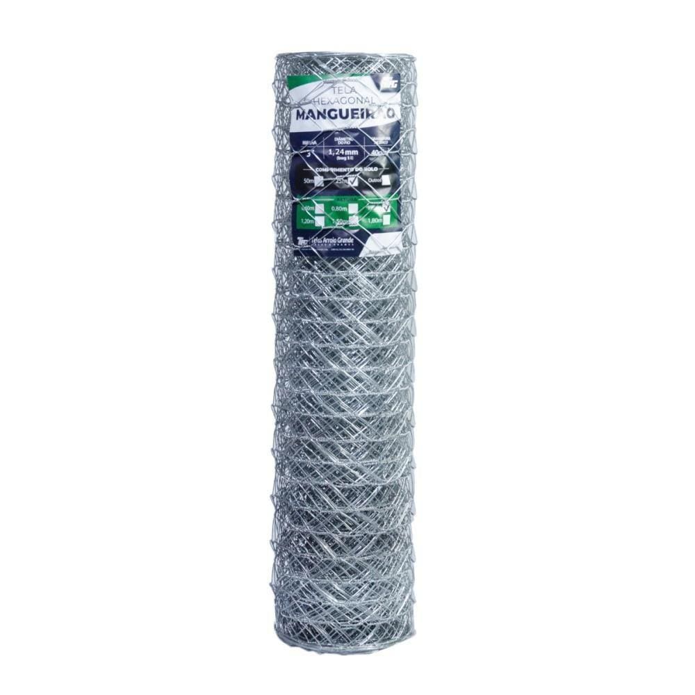 TELA CERCA MANGUEIRÃO MALHA 3\" FIO BWG 18(1,24mm) RL 25X1,2m