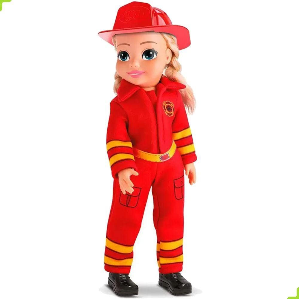 Boneca Bombeira Loira Com Cachorro e Acessórios - Omg Kids 4973
