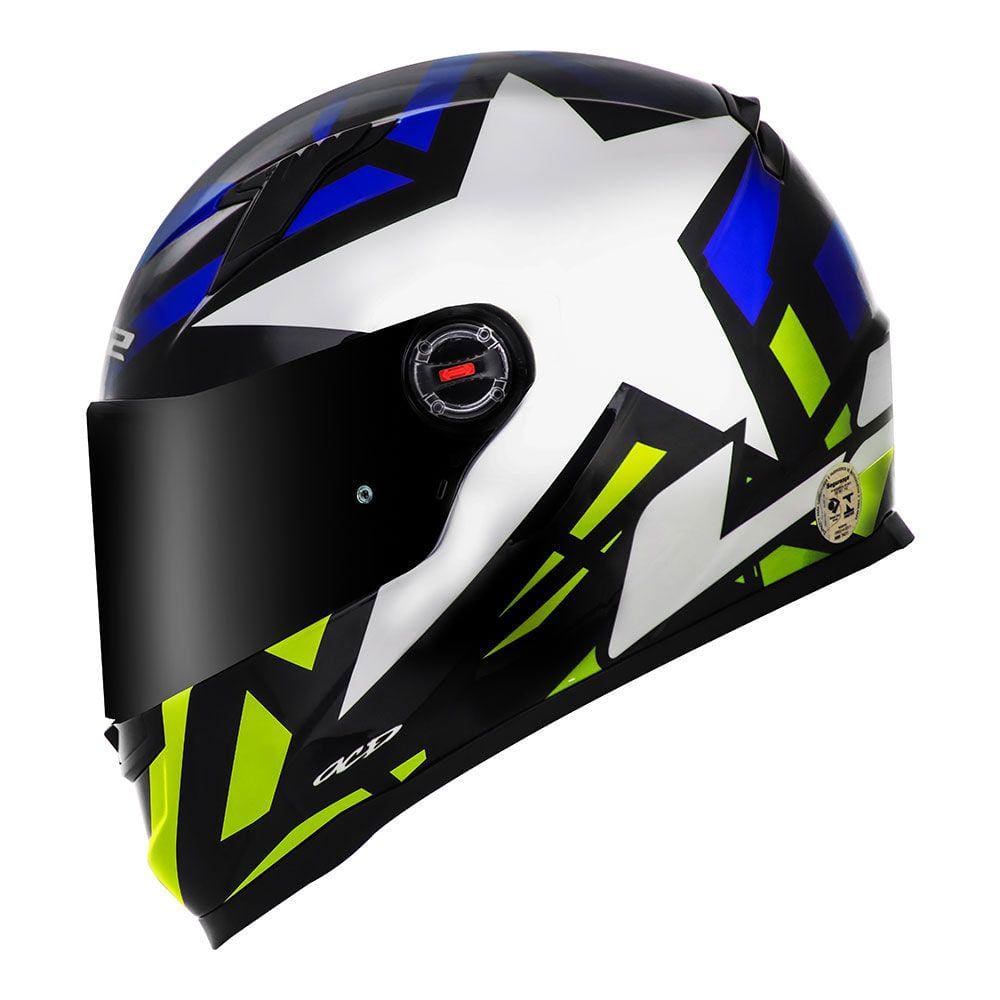 Capacete Ls2 Ff358 StarWar Azul e Amarelo
