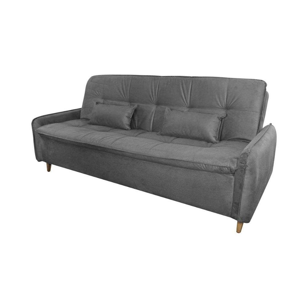 Sofá Cama Casal Reclinável Donna - Cinza light