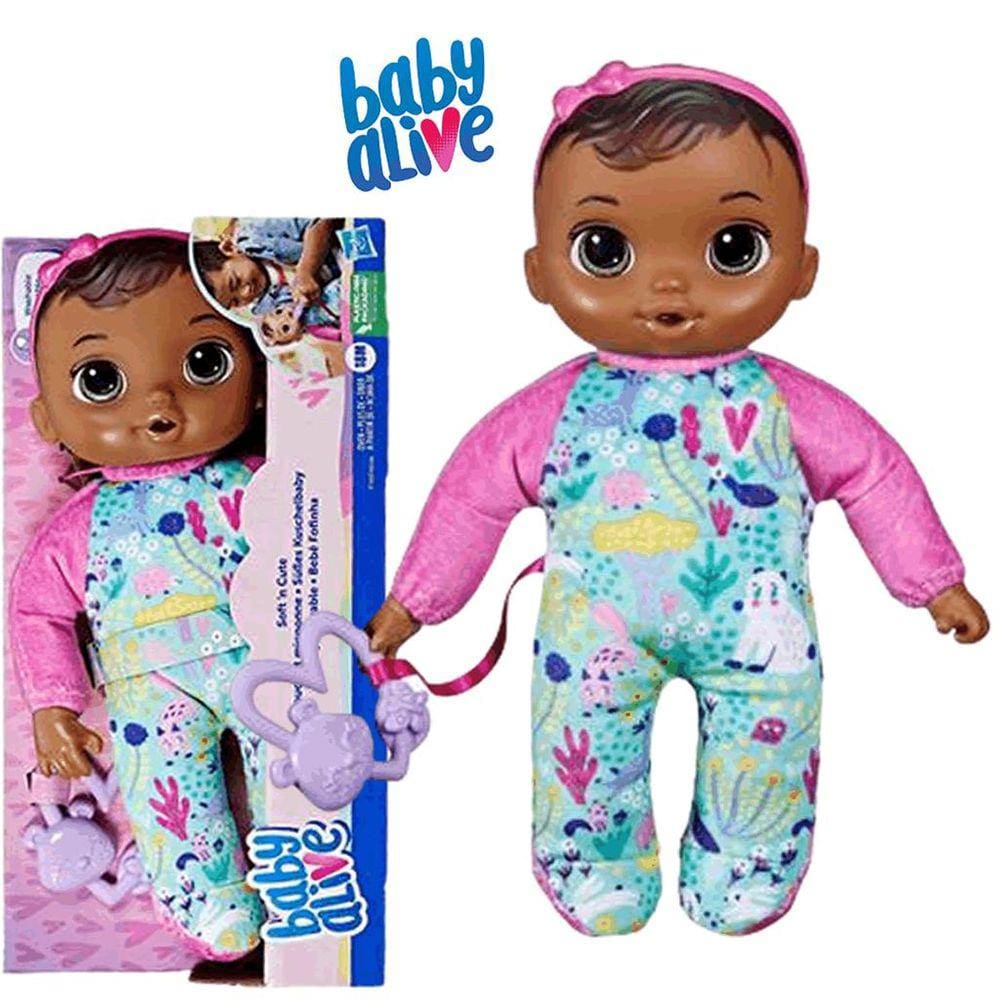 Boneca Baby Alive Morena Fofinha Corpinho de Pano Lavável