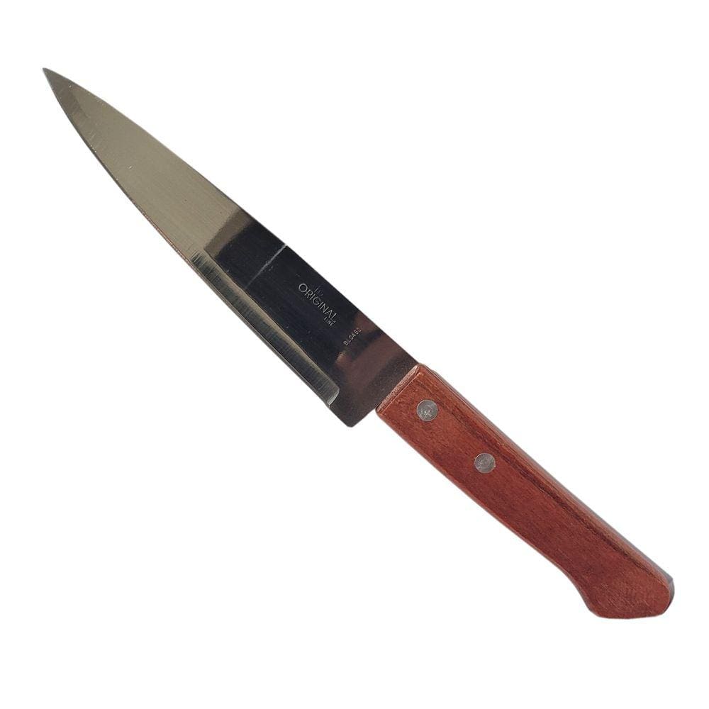 Faca para Cozinha 6” e 8” - Cabo de Madeira, Aço Inox 28cm ou 33cm - Carnes, Frango, peixe, legumes - PANAMI