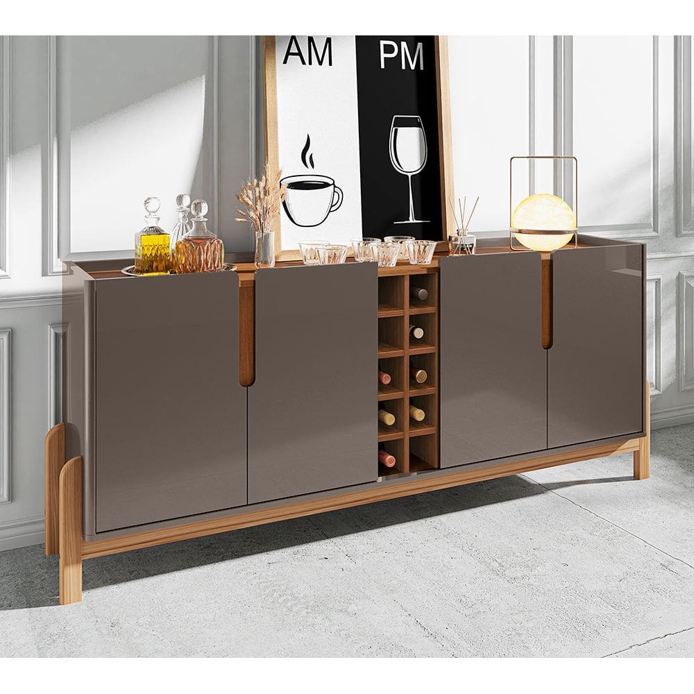 Buffet 04 Portas Lizz 190 cm Cinza Pérola Cedro Casa D