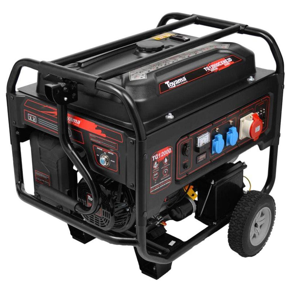 Gerador de Energia à Gasolina 13 KVA com AVR TG12000CXNE3D 220V Trifásico TOYAMA