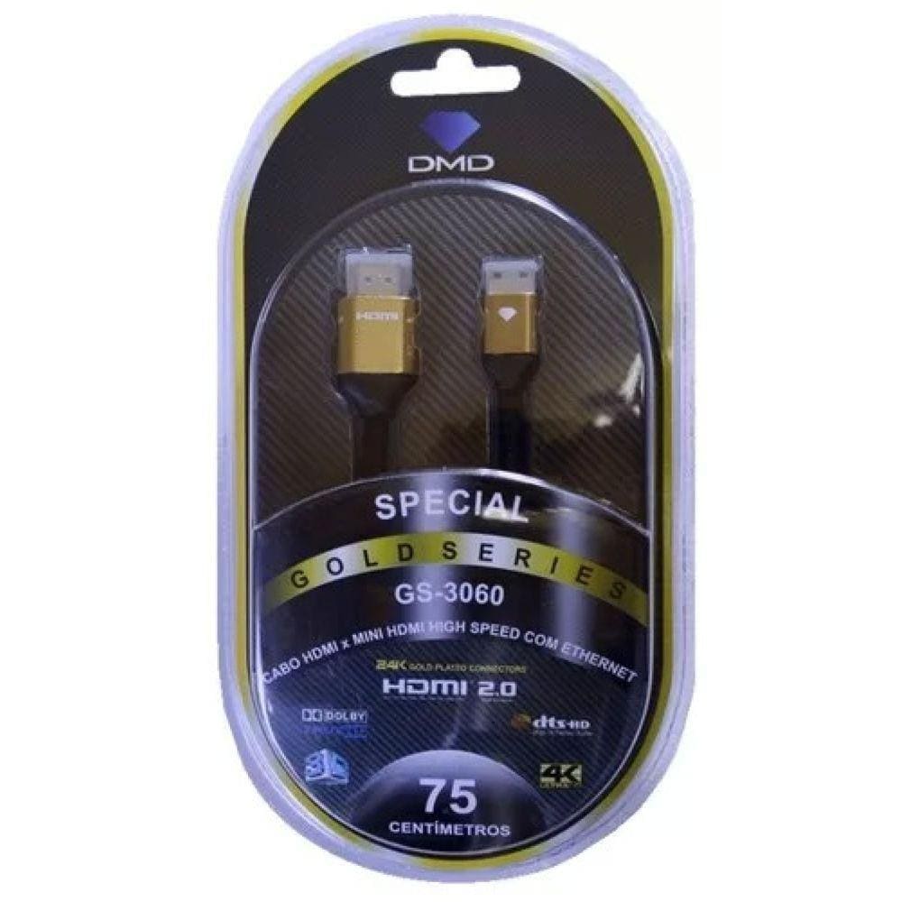 Cabo Hdmi (Mini Hdmi) High Speed C/ Ethernet - 1,5M (Gs-3060/1,5M) Diamond