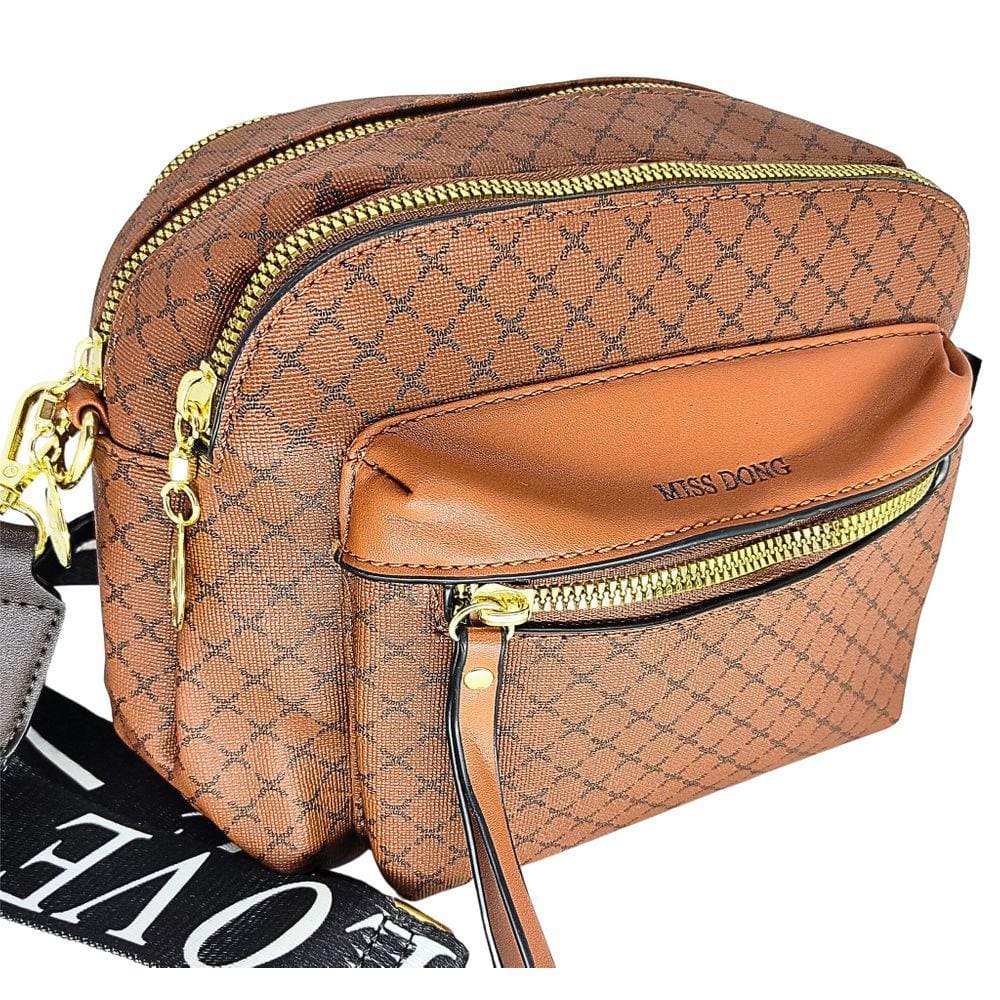 Bolsa feminina tiracolo espaçosa alça fita luxo