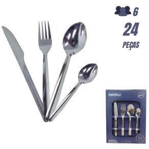 Kit 6 Garfo De Sobremesa Aço Inox Linha Victoria Garfo Grande Sobmresa  Almoço Faqueiro