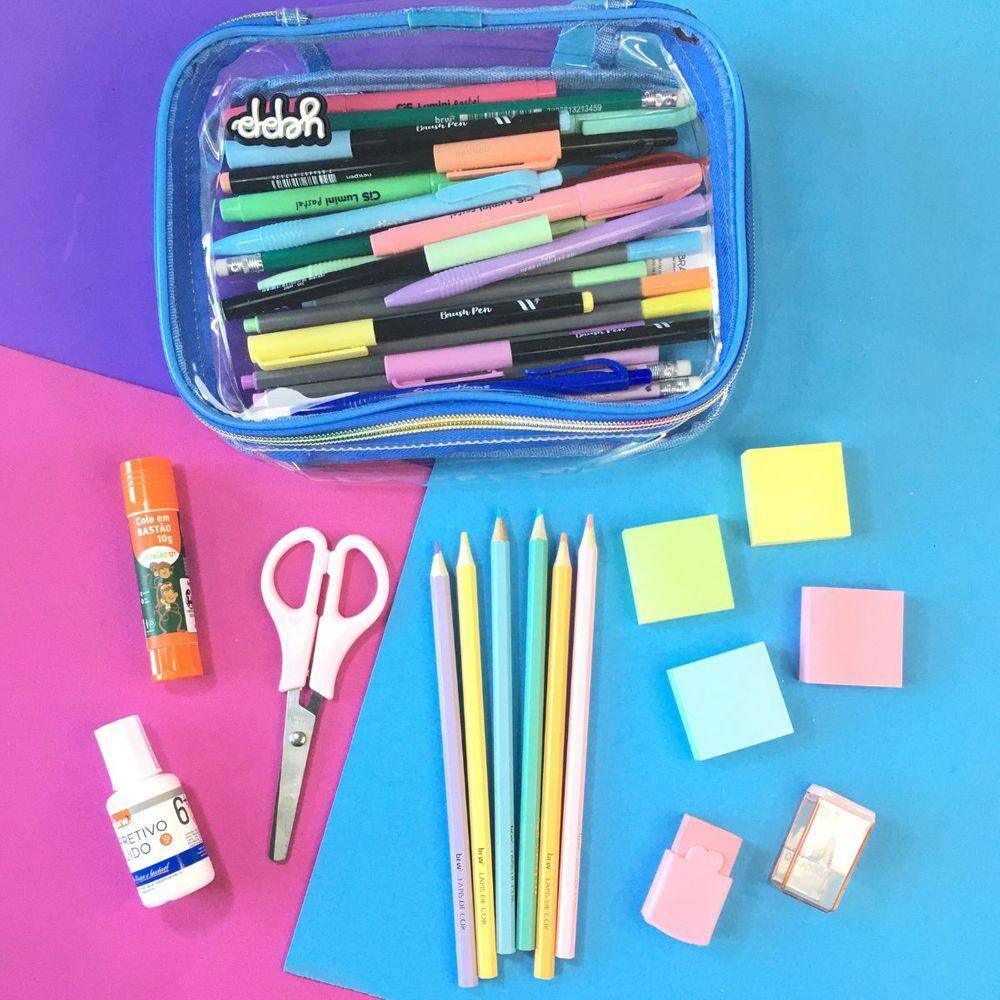Kit Estojo Recheado Universitário Escolar