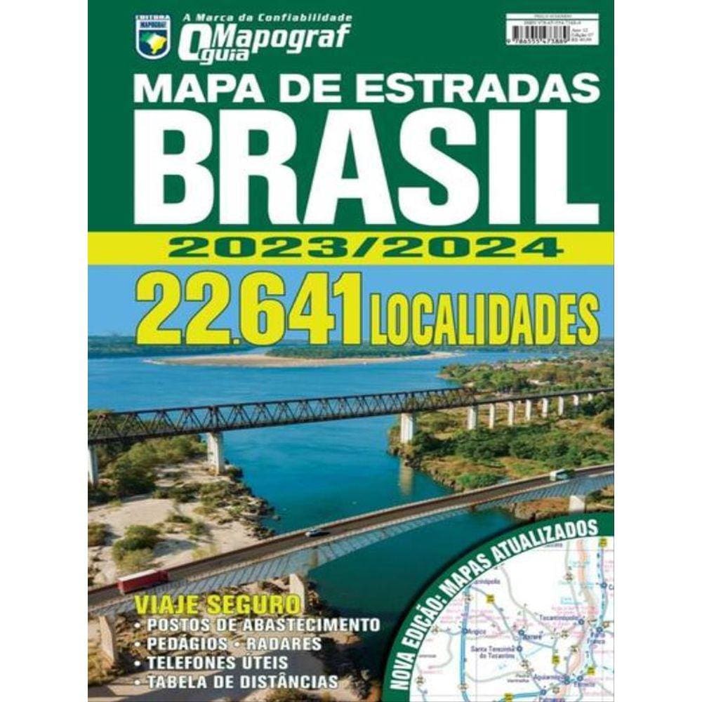 Guia Mapograf Mapa De Estradas Brasil 2023/2024 - Espiral