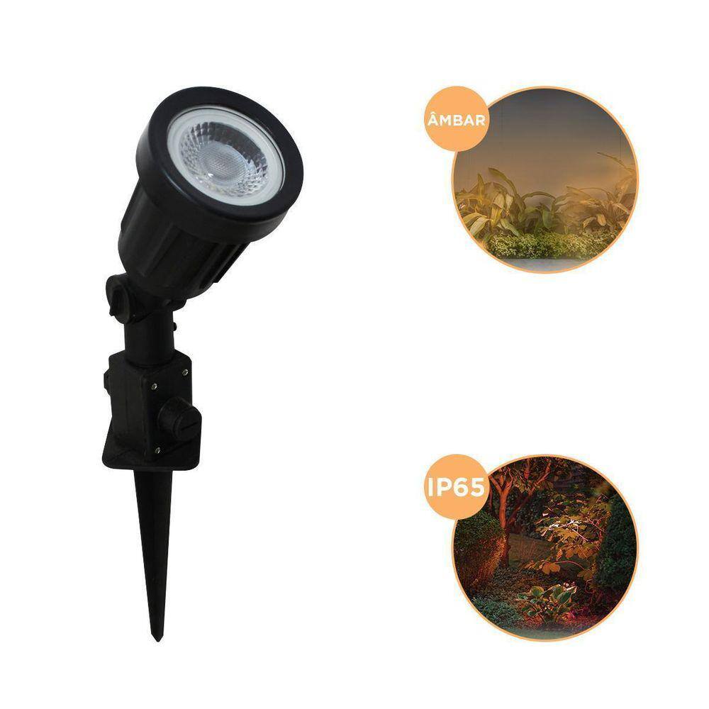 Espeto Jardim Led 3000K 5W Eco 32634 À Prova D Água Ambar