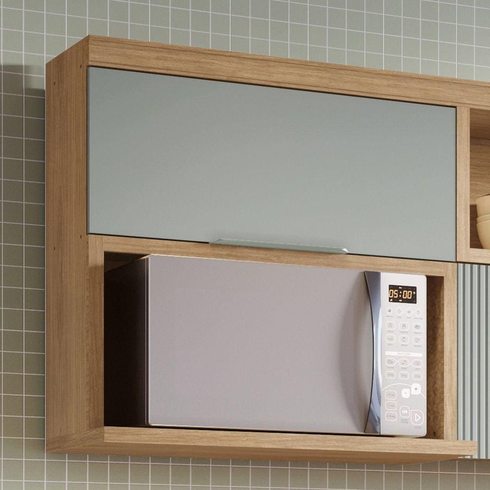 Armário Aéreo 1 Porta Marquesa 100% MDF Marrom/Verde